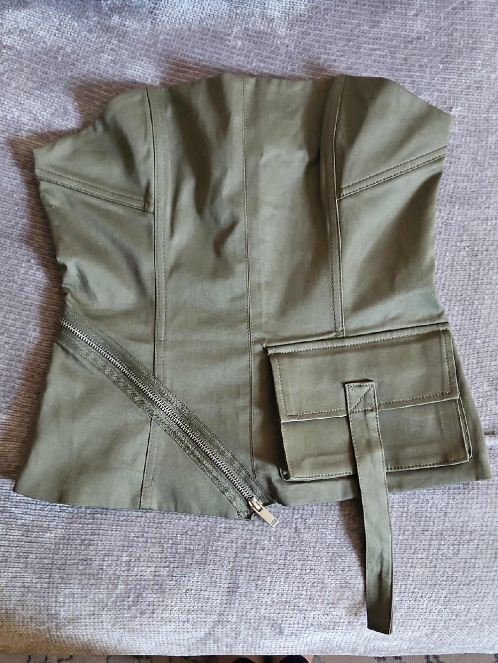 ZARA Strapless Corset Top with Pocket
